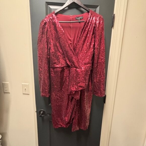 Eloquii Red Sequin Dress 22W - Picture 3 of 6
